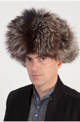 Silver fox fur hat - Russian style